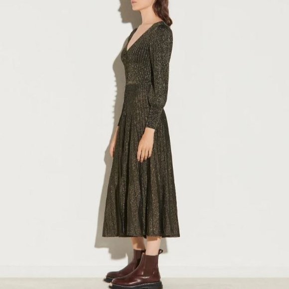 SANDRO Paris Aure Metallic Long Lurex Knit Dress! - Picture 13 of 16